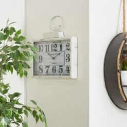 Maple And Jade 16" X 15" Wall Clock In White -Home Decoration Series 58631318 9