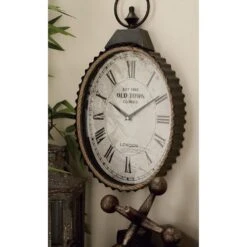 Maple And Jade 12" X 21" Wall Clock In Black -Home Decoration Series 58632357 7