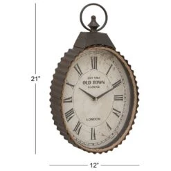 Maple And Jade 12" X 21" Wall Clock In Black -Home Decoration Series 58632357 9