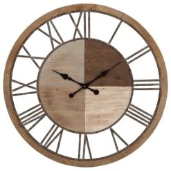 Maple And Jade 36" Wall Clock In Distressed Brown