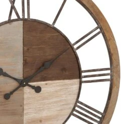 Maple And Jade 36" Wall Clock In Distressed Brown -Home Decoration Series 58633694 5