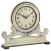 Maple And Jade 16" X 15" Table Clock In Distressed White -Home Decoration Series 58633769 1