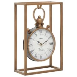 Maple And Jade 13" X 9" Table Clock In Bronze