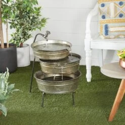 Maple And Jade 26" Farmhouse 3-Tier Tub Fountain In Gray -Home Decoration Series 58635301 10