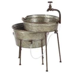 Maple And Jade 26" Farmhouse 3-Tier Tub Fountain In Gray -Home Decoration Series 58635301 6