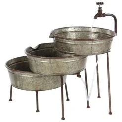 Maple And Jade 26" Farmhouse 3-Tier Tub Fountain In Gray -Home Decoration Series 58635301 7