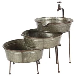 Maple And Jade 26" Farmhouse 3-Tier Tub Fountain In Gray -Home Decoration Series 58635301 8