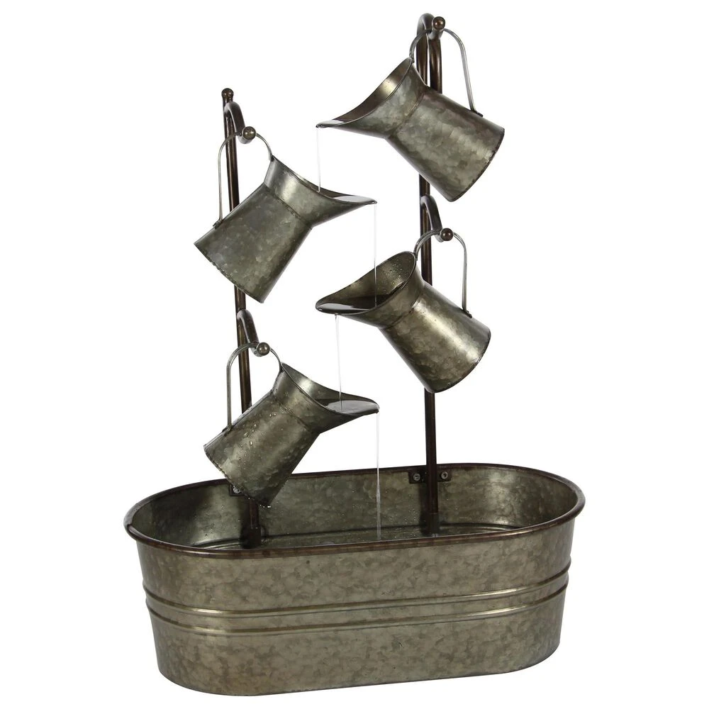 Maple And Jade 34" Farmhouse Fountain In Gray 3 Maple And Jade 34" Farmhouse Fountain In Gray