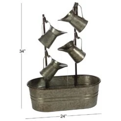 Maple And Jade 34" Farmhouse Fountain In Gray 21 Maple And Jade 34" Farmhouse Fountain In Gray -Home Decoration Series 58635830 10