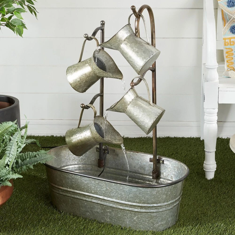 Maple And Jade 34" Farmhouse Fountain In Gray 4 Maple And Jade 34" Farmhouse Fountain In Gray - Image 2