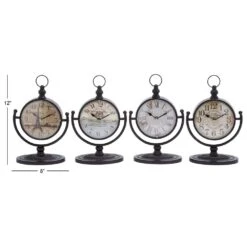 Maple And Jade Table Clock With Half Moon Stand In Black (Set Of 4) 25 Maple And Jade Table Clock With Half Moon Stand In Black (Set Of 4) -Home Decoration Series 58636127 12