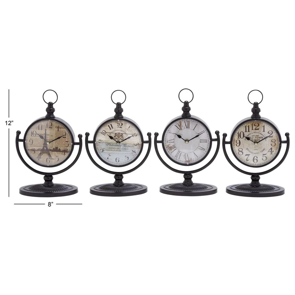 Maple And Jade Table Clock With Half Moon Stand In Black (Set Of 4) 14 Maple And Jade Table Clock With Half Moon Stand In Black (Set Of 4) - Image 12