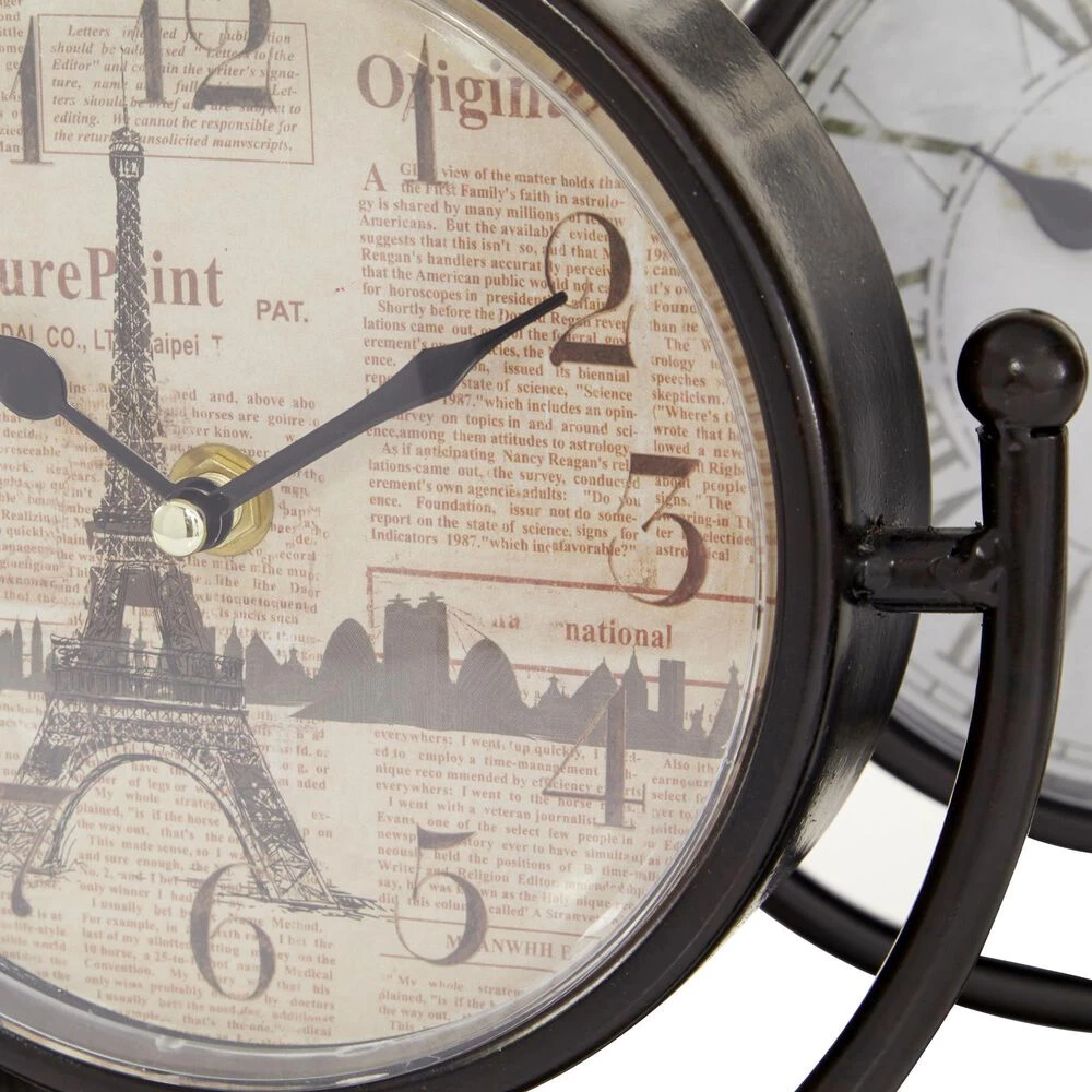 Maple And Jade Table Clock With Half Moon Stand In Black (Set Of 4) 5 Maple And Jade Table Clock With Half Moon Stand In Black (Set Of 4) - Image 3