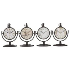 Maple And Jade Table Clock With Half Moon Stand In Black (Set Of 4) 20 Maple And Jade Table Clock With Half Moon Stand In Black (Set Of 4) -Home Decoration Series 58636127 7