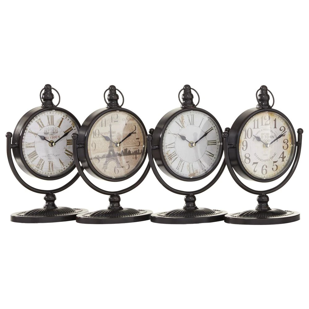 Maple And Jade Table Clock With Half Moon Stand In Black (Set Of 4) 10 Maple And Jade Table Clock With Half Moon Stand In Black (Set Of 4) - Image 8