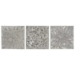 Maple And Jade 16" X 16" Wall Decor In Grey (Set Of 3)