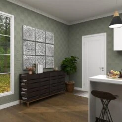 Maple And Jade 16" X 16" Wall Decor In Grey (Set Of 3) -Home Decoration Series 58640400 12