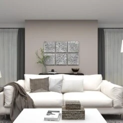 Maple And Jade 16" X 16" Wall Decor In Grey (Set Of 3) -Home Decoration Series 58640400 14