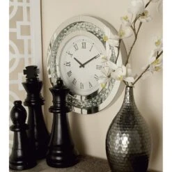 Maple And Jade 20" Round Wall Clock In Silver -Home Decoration Series 58643115 11