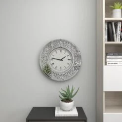 Maple And Jade 20" Round Wall Clock In Silver -Home Decoration Series 58643115 9