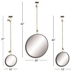 Maple And Jade Glam Wall Mirror In Grey (Set Of 3) -Home Decoration Series 58643610 3