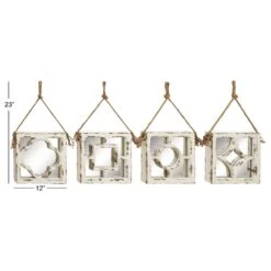 Maple And Jade 12" Square Wall Mirror In Brushed White (Set Of 4) -Home Decoration Series 58644188 11