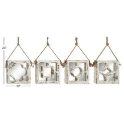 Maple And Jade 12" Square Wall Mirror In Brushed White (Set Of 4) -Home Decoration Series 58644188 3