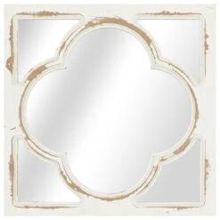 Maple And Jade 12" Square Wall Mirror In Brushed White (Set Of 4) -Home Decoration Series 58644188 7