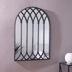 Southern Enterprises Chalfin Wall Mirror In Antique Black