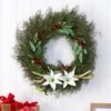 Nearly Natural, Inc. Nearly Natural Inc 20" Cedar, Antlers, Lily And Ruscus With Berries Artificial Wreath -Home Decoration Series 58770348 1