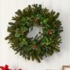 Nearly Natural, Inc. Nearly Natural Inc 22" Pine, Pinecone And Variegated Holly Leaf Artificial Wreath 1 Nearly Natural, Inc. Nearly Natural Inc 22" Pine, Pinecone And Variegated Holly Leaf Artificial Wreath -Home Decoration Series 58770355 1