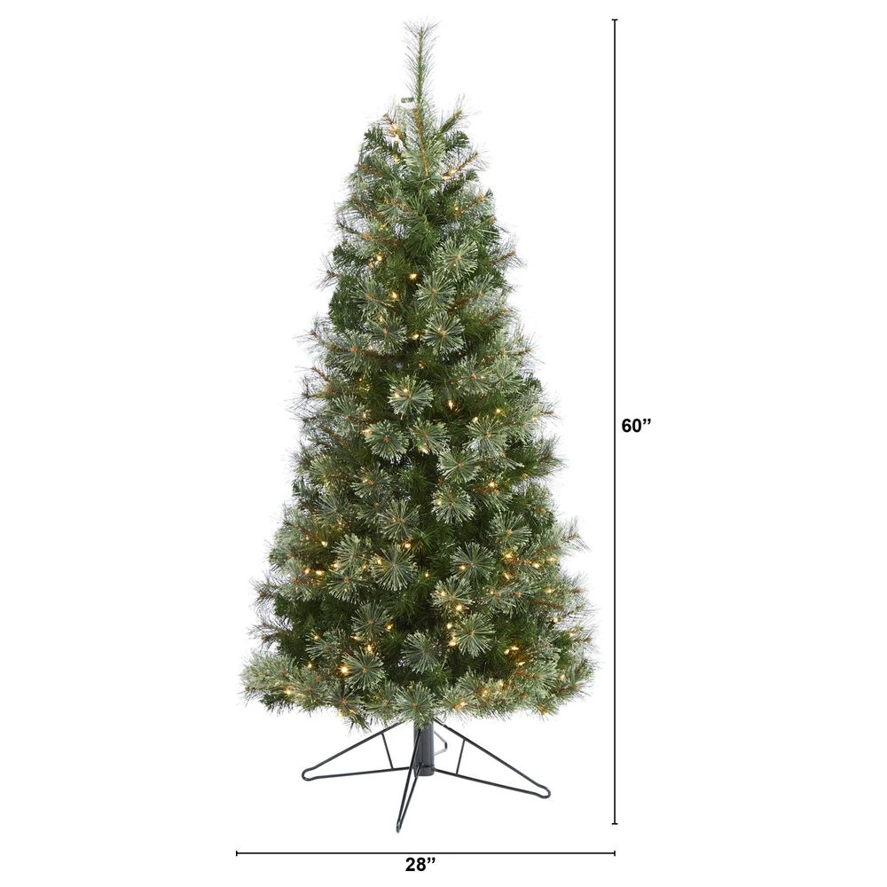 Nearly Natural, Inc. Nearly Natural Inc 5' Cashmere Slim Artificial Christmas Tree With 250 Warm White Lights And 408 Bendable Branches 11 Nearly Natural, Inc. Nearly Natural Inc 5' Cashmere Slim Artificial Christmas Tree With 250 Warm White Lights And 408 Bendable Branches - Image 9