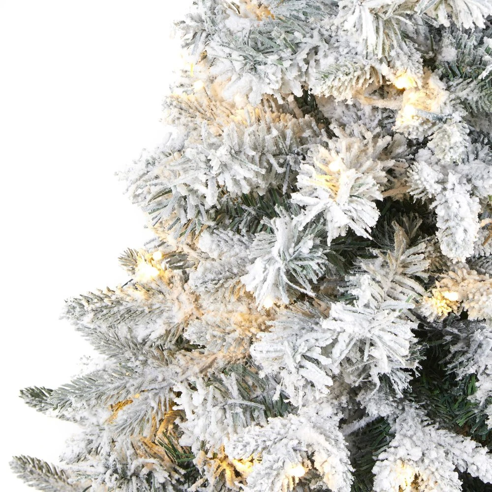 Nearly Natural, Inc. Nearly Natural Inc 4' Flocked Vermont Mixed Pine Artificial Christmas Tree With 100 Clear LED Lights 5 Nearly Natural, Inc. Nearly Natural Inc 4' Flocked Vermont Mixed Pine Artificial Christmas Tree With 100 Clear LED Lights - Image 3