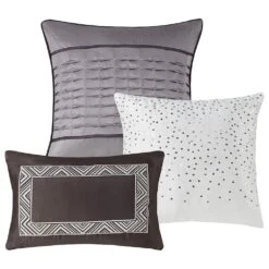 Hampton Park Rhapsody 7-Piece California King Comforter Set In Grey And Taupe -Home Decoration Series 58872565 4