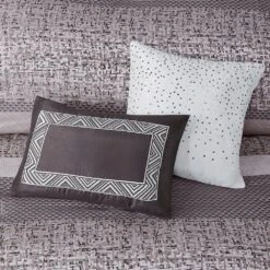 Hampton Park Rhapsody 7-Piece California King Comforter Set In Grey And Taupe -Home Decoration Series 58872565 8