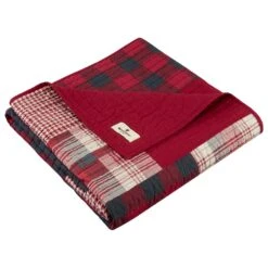 Hampton Park Huntington 50" X 70" Throw In Red -Home Decoration Series 58873308 3