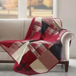 Hampton Park Huntington 50" X 70" Throw In Red -Home Decoration Series 58873308 5