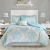 Hampton Park Senna 4-Piece Twin/Twin XL Comforter Set In Aqua -Home Decoration Series 58873506 1