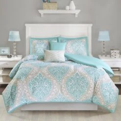 Hampton Park Senna 4-Piece Twin/Twin XL Comforter Set In Aqua