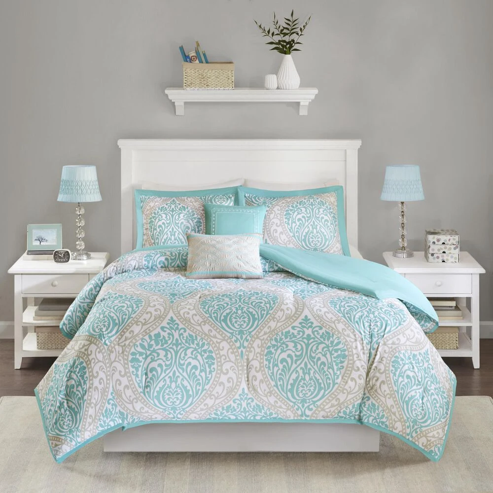 Hampton Park Senna 4-Piece Twin/Twin XL Comforter Set In Aqua 11 Hampton Park Senna 4-Piece Twin/Twin XL Comforter Set In Aqua - Image 9