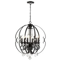 Golden Lighting Ella 6-Light Chandelier In Matte Black