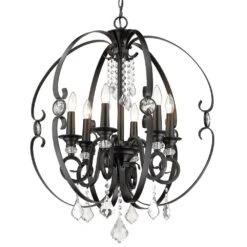 Golden Lighting Ella 6-Light Chandelier In Matte Black -Home Decoration Series 59005454 4