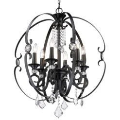 Golden Lighting Ella 6-Light Chandelier In Matte Black -Home Decoration Series 59005454 5