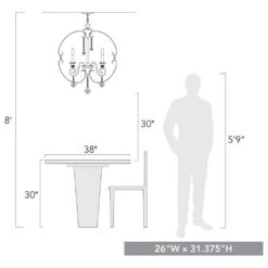 Golden Lighting Ella 6-Light Chandelier In Matte Black -Home Decoration Series 59005454 8