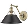 Golden Lighting Orwell 1-Light Wall Sconce In Aged Brass And Black -Home Decoration Series 59005488 1