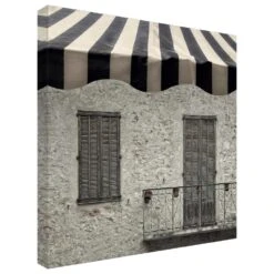 Timberlake Lovely Balconette 14" X 14" Canvas Art In Grey/Tan/Black