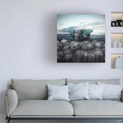 Timberlake Hail To The King 14" X 14" Canvas Art In Grey/White/Black -Home Decoration Series 59541177 5