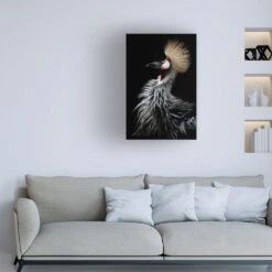 Timberlake Eiji Itoyama 'Crowned Cranes Portrait' 19" X 12" Canvas Art In Black/Grey/Tan -Home Decoration Series 59544130 4