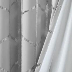 Hampton Park Raina 50" X 84" Top Curtain Panel In Grey And Silver 11 Hampton Park Raina 50" X 84" Top Curtain Panel In Grey And Silver -Home Decoration Series 59557280 3
