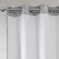Hampton Park Raina 50" X 84" Top Curtain Panel In Grey And Silver 13 Hampton Park Raina 50" X 84" Top Curtain Panel In Grey And Silver -Home Decoration Series 59557280 5
